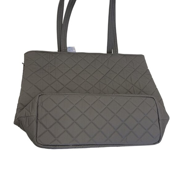 NWT Vera Bradley Ski Slope Snoopy Quilted Tote Bag Inner Pockets Festive Pom-Pom - Picture 7 of 8